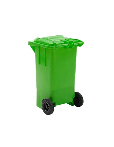 PAPELERA Q-CON.PLASTICO TAPADERA 100L VERDE 1150X500X560 MM RUEDAS