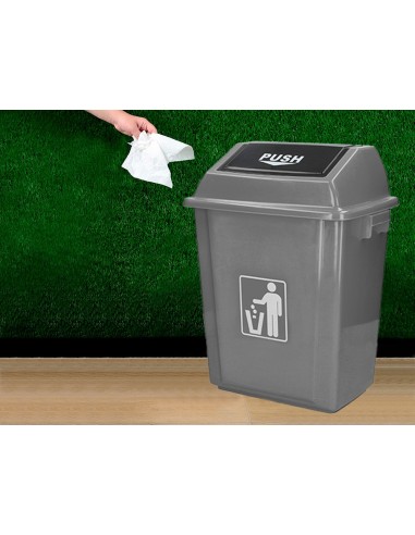 PAPELERA CONTENEDOR Q-C/PLASTICO T.BALANCIN 58 LITROS AZ.470x330x760