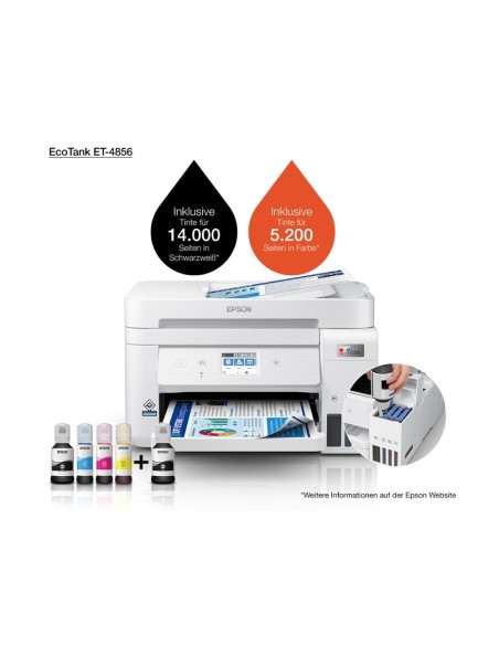 EPSON ECOTANK ET-4856 TINTA 33PPM SCANER COPIA FAX BAND.ENTRADA 250H.