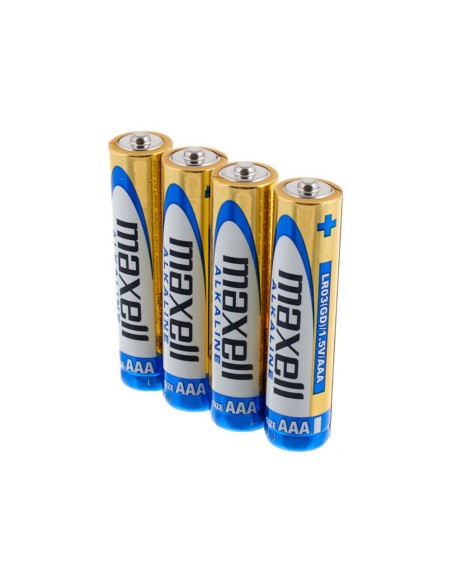 PILA MAXELL ALCALINA 1.5 V TIPO AAA LR03 BLISTER 4 UD. PILA MAXELL ALCALINA 1.5 V TIPO AAA LR03 BLISTER 4 UD.