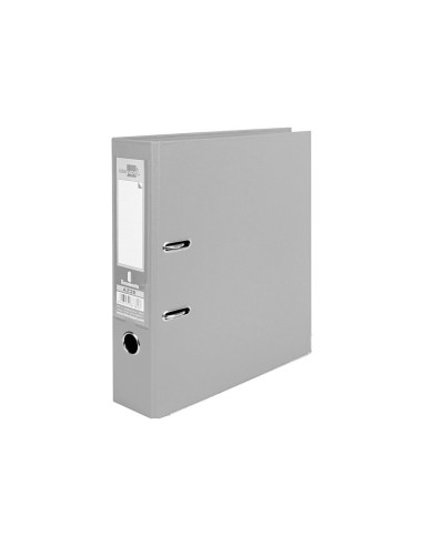 ARCH.PAL.LIDERPAPEL C.FORRADO DIN A4 GRIS C/RADO LOMO 75 MM