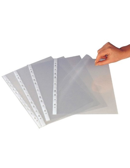 FUNDA MULTITALADRO Q-CONNECT FOLIO 120 MC CRISTAL CAJA 100U.