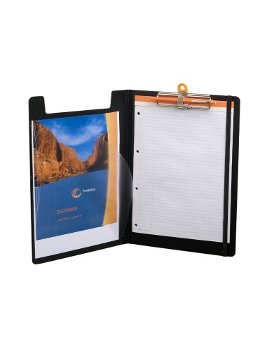 CARPETA EXACOMPTA EX POLIPROP. NEGRO CON PINZA Y PORTABOLIGRAFO DINA4