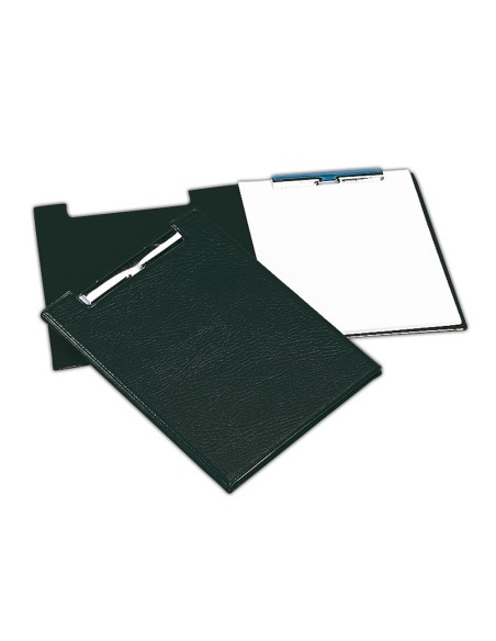 PORTANOTAS A4 PINZA SUPERIOR CON SOLAPA PLASTICO SARO 460  NEGRO