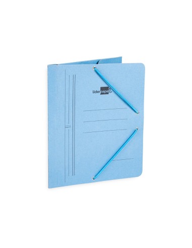 CARPETA GOMAS LIDERPAPEL A5 CARTON 3 SOLAPAS AZ.