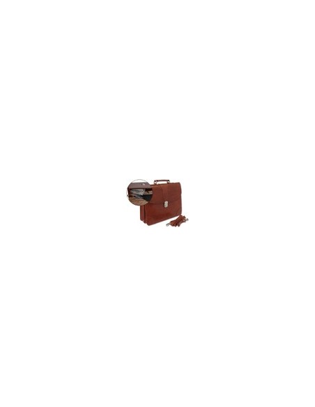 CARTERA PORTADOC.Q-CONNECT KF02610 C/CORREA Y DPTOS INTERIORES MARRON