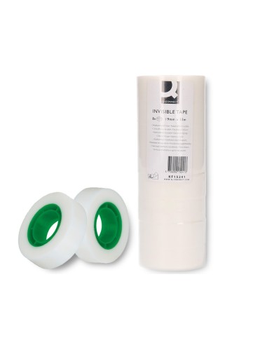 CINTA ADHESIVA Q-CON 33 MT X 19 MM INVISIBLE CAJA 8 UNIDADES KF15241