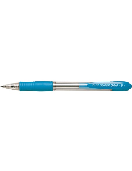 BOLIGRAFO PILOT SUPER GRIP CELESTE RETR.-SUJECION CAUCHO BASE ACEITE