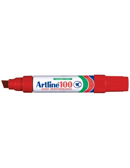 ROTULADOR ARTLINE MARCADOR PERM.100 ROJO PUNTA BISELADA
