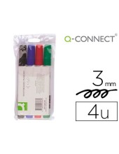 ROTULADOR Q-CONNECT PIZARRA BLANCA 4 COLORES SURTIDOS PUNTA REDONDA