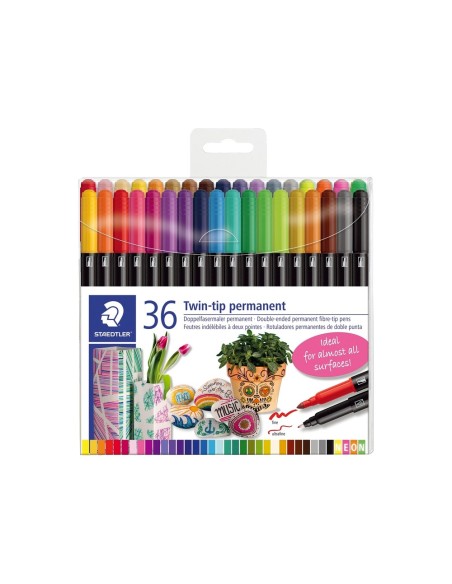 ROTULADOR STAEDTLER PERMANENTE DOBLE 3187  36 UD.SURT.