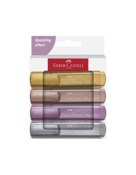 ROTULADOR FABER FLUORESCENTE TEXLINER 46 METALICO  4 UD.SURT.