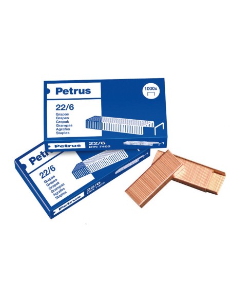 GRAPAS PETRUS Nº 22/6 COBREADAS CAJA 1000 GRAPAS PETRUS Nº 22/6 COBREADAS CAJA 1000