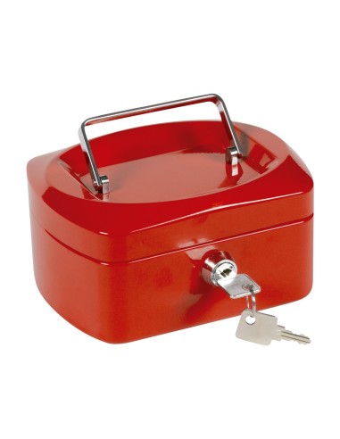 CAJA CAUDALES Q-CON.6" 152X115X80 MM ROJA C/PORTAMONEDAS