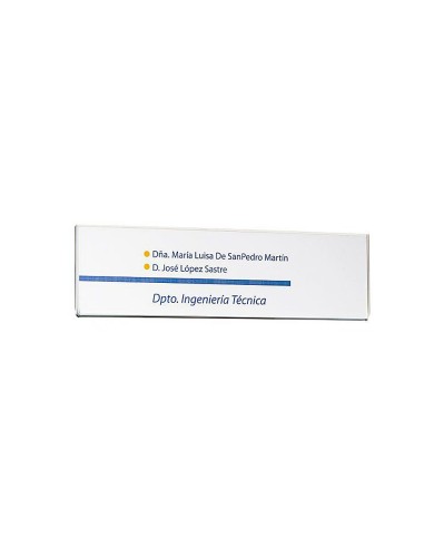 IDENTIFICADOR MURAL PORTANOMBRE ADHESIVO POLIESTIRENO TPTE.210X60MM