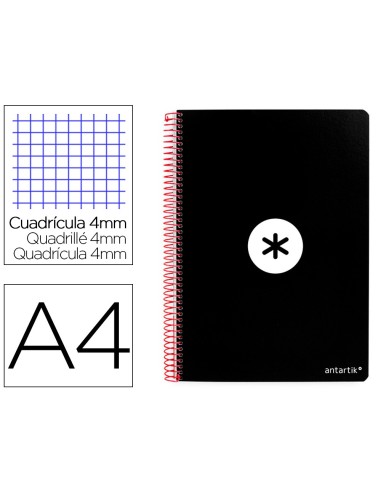 CUADERNO ESP.LIDERPAPEL A4 ANTARTIK T.DURA 80H 100GR 4MM MARGEN NG.