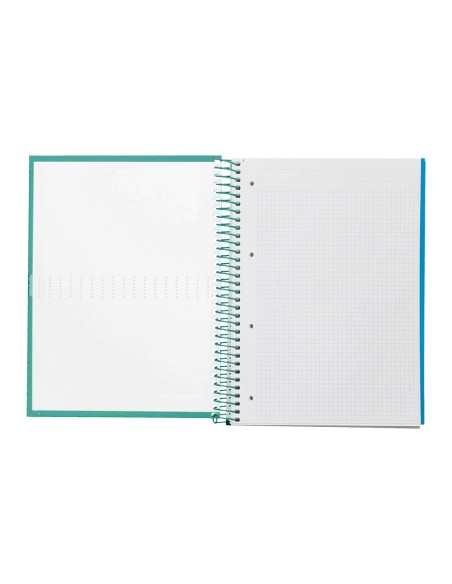 CUADERNO ESP. CRAFTY A4 T.FORRADA MICRO 120H 90GR. 5MM 5B.4T. TURQ.