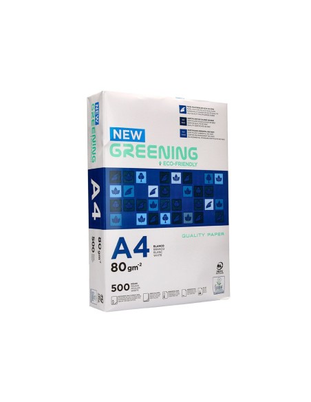 PAQ. PAPEL GREENING A4 80 GRAMOS PQ. 500 H. ECO-ECF PAQ. PAPEL GREENING A4 80 GRAMOS PQ. 500 H. ECO-ECF