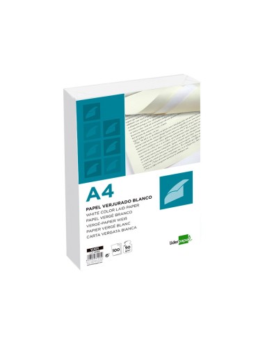 PAPEL VERJURADO BLANCO DIN A4 90 GRAMOS PAQUETE 100 H. PAPEL VERJURADO BLANCO DIN A4 90 GRAMOS PAQUETE 100 H.