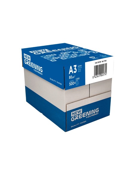 PAQ. PAPEL GREENING A3 80 GRAMOS PQ. 500 H. PAQ. PAPEL GREENING A3 80 GRAMOS PQ. 500 H.