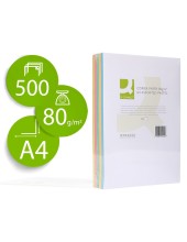 PAPEL COLOR Q-CON.DIN A4 80 GR 5 COLORES SURTIDOS CLAROS 500H.