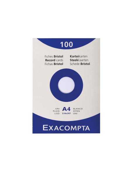 CARTULINA EXACOMPTA DIN A4 BLANCA 205 GRS PAQUETE DE 100 UNIDADES