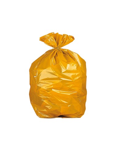 BOLSA BASURA DOMESTICA AMARILLA AUTOCIERRE 55 X 60 CM ROLLO 15 BOLSAS