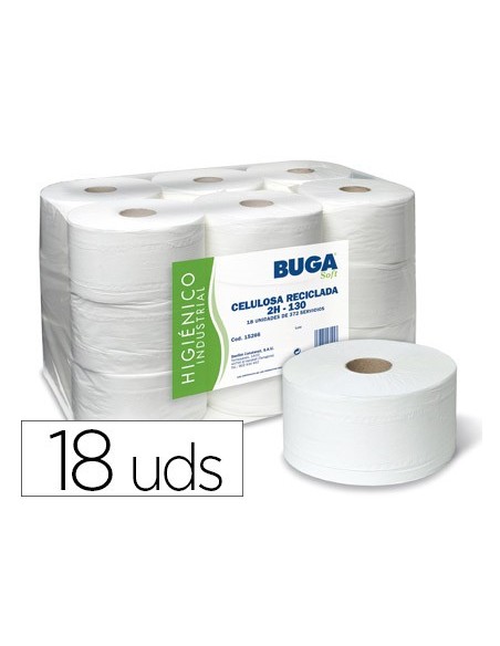 PAPEL HIGIENICO INDUSTRIAL GOFRADO BUGA RECICLADO 2 CAPAS 130 M PAPEL HIGIENICO INDUSTRIAL GOFRADO BUGA RECICLADO 2 CAPAS 130 M