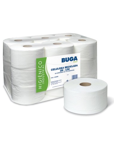 PAPEL HIGIENICO INDUSTRIAL GOFRADO BUGA RECICLADO 2 CAPAS 130 M PAPEL HIGIENICO INDUSTRIAL GOFRADO BUGA RECICLADO 2 CAPAS 130 M