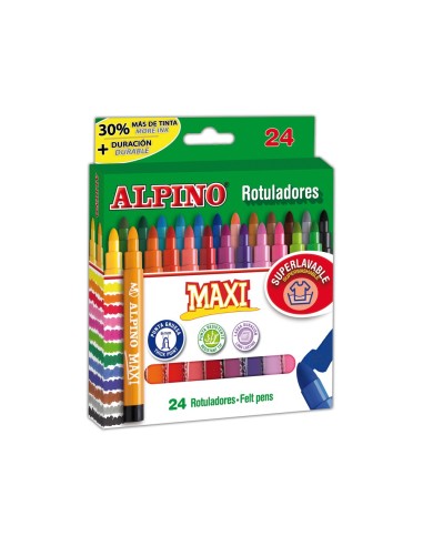 ROTULADOR ALPINO MAXI CAJA 24 COL.