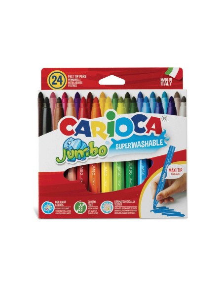 ROTULADOR CARIOCA JUMBO C/24 COL.PUNTA GRUESA
