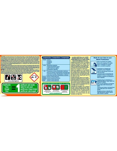 PASTILLA LAVAVAJILLAS LAGARTO TODO UNO SIN PRELAVADO CAJA 40 UD.