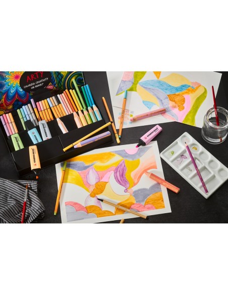 SET STABILO CREATIVO ARTY LINE PASTEL 50 UD.SURTIDAS
