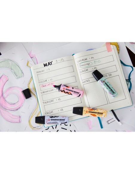 ROTULADOR STABILO BOSS FLUOR.ORIGINAL PASTEL BY JU SCHNEE NJ. PALIDO