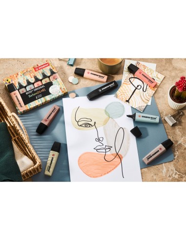 ROTULADOR STABILO BOSS PASTEL FLUOR.70 NATURE COLORS VE. BARRO