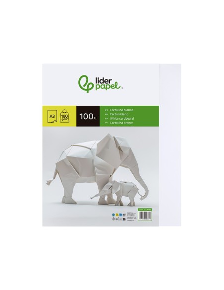 CARTULINA DIN A3 BLANCO 180 GR PAQUETE 100 H