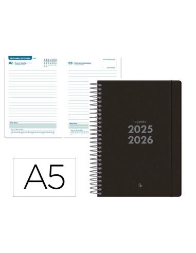 AGENDA ESCOLAR  25-26 ESP.BASIC NG.D/P A5 BILINGÜE FSC 70GR.FSC 70 GR