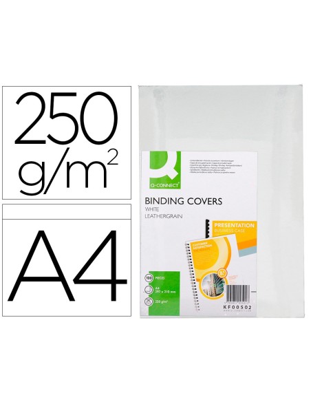 TAPA ENCUADERN Q-CON.CARTON DIN A4 BLANCO SIMIL PIEL 100UD**34215 TAPA ENCUADERN Q-CON.CARTON DIN A4 BLANCO SIMIL PIEL 100UD**34215