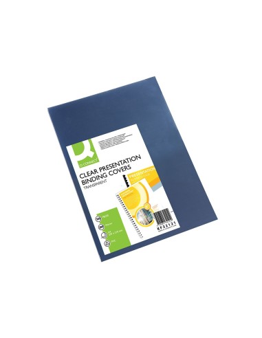 TAPA ENCUADERNACIO Q-CON.PVC DIN A4 200 MC TRANS KF32121 100UD**29154