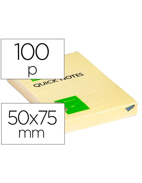 BLOC NOTAS ADH. Q-CON. 50X75MM 100H. AM. BLOC NOTAS ADH. Q-CON. 50X75MM 100H. AM.