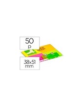 BLOC NOTAS ADH. Q-CON. 40X50MM 4UD 50H. COL. SURT. FLUOR 2