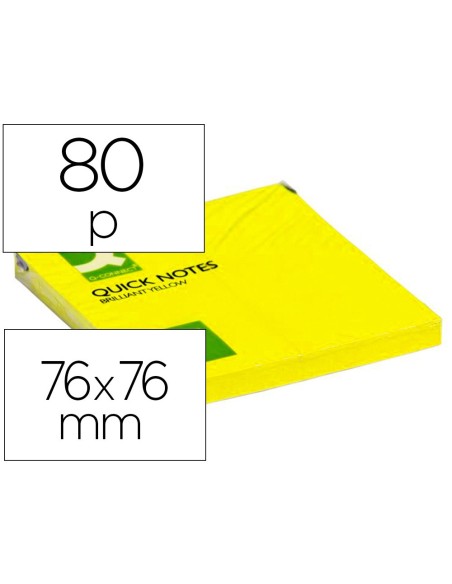 BLOC NOTAS ADH. Q-CON. 75X75MM 80H. AM. NEON BLOC NOTAS ADH. Q-CON. 75X75MM 80H. AM. NEON