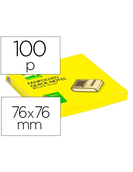 BLOC NOTAS ADH. Q-CON.75X75MM AM.NEON ZIG-ZAG BLOC NOTAS ADH. Q-CON.75X75MM AM.NEON ZIG-ZAG