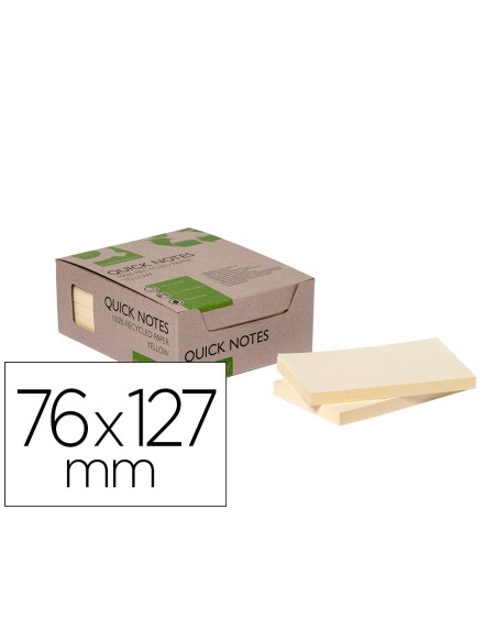 BLOC NOTAS ADH. QUITA PON Q-CON.76X127MM 100% PAPEL RECICL AM. BLOC NOTAS ADH. QUITA PON Q-CON.76X127MM 100% PAPEL RECICL AM.