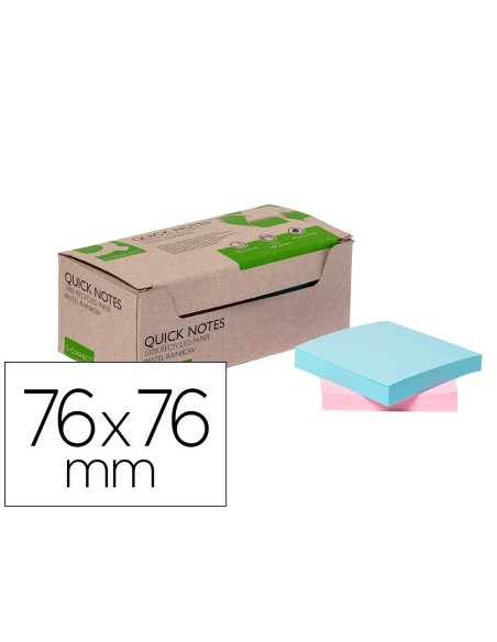 BLOC NOTAS ADH. QUITA PON Q-CON.76X76MM 100% PAPEL RECI PASTELES BLOC NOTAS ADH. QUITA PON Q-CON.76X76MM 100% PAPEL RECI PASTELES