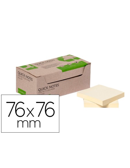 BLOC NOTAS ADH. QUITA PON Q-CON.76X76MM 100% PAPEL RE AM. CAJA CARTON BLOC NOTAS ADH. QUITA PON Q-CON.76X76MM 100% PAPEL RE AM. CAJA CARTON