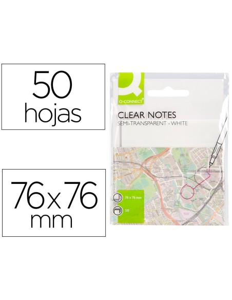 BLOC NOTAS ADH. QUITA PON Q-CON.76X76MM PLAST.TRANSLUCIDO BL.50H. BLOC NOTAS ADH. QUITA PON Q-CON.76X76MM PLAST.TRANSLUCIDO BL.50H.