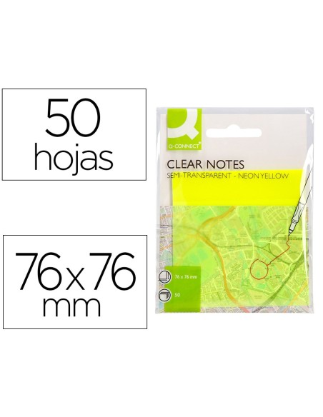 BLOC NOTAS ADH. QUITA PON Q-CON.76X76MM PLAST.TRANS AM.NEON 50H. BLOC NOTAS ADH. QUITA PON Q-CON.76X76MM PLAST.TRANS AM.NEON 50H.