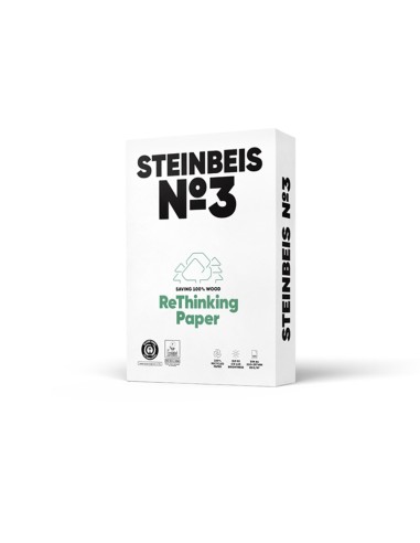 PAPEL FOTOCOPIADORA STEINBEIS N.3 100% RECICLADO A4 80 GR PQ.DE 500H.