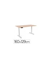 MESA ROCADA REG.ELECTRICA 129 CM ESTRUCTURA ACERO TABLERO 160 CM HAYA 2